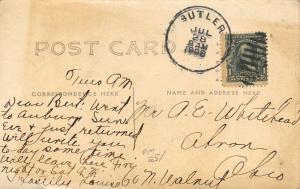 Butler Indiana~BHS: High School Building~Students Hang Out Windows~1908 RPPC