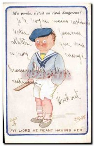 Old Postcard Fantasy Illustrator Child My word he Meant HAVING her