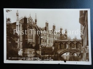 c1931 RPPC - St. John's College with Bridge of Sighs and Library, Cambridge