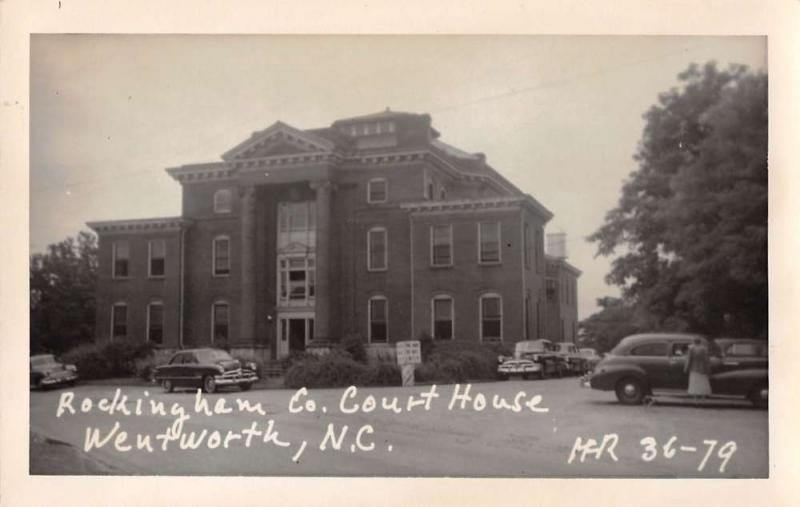 Wentworth North Carolina Rockingham Courthouse Real Photo Antique PC J44163