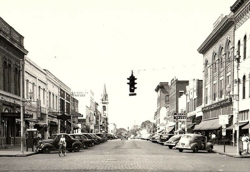C.1910 RPPC Downtown Cars Signs Main St. Valdosta, GA Postcard P134