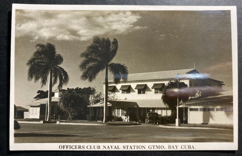 Mint Real Picture Postcard RPPC Officers Club Naval Station Gtmo Bay 
