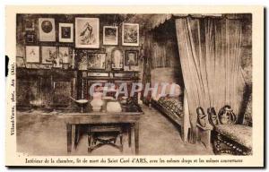 Old Postcard Ars Interieur death bed room of the holy Cure of & # 39Ars with ...