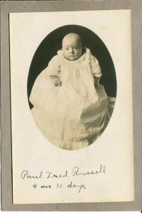  Postcard Paul Fred Russel 10 Days Old Baby Real Photo RPPC 2693N