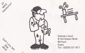 The Handyman Witham Essex Amateur Vintage 1980s Radio QSL Card