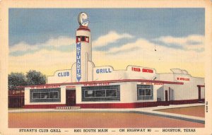 Houston Texas Stuart's Club Grill Vintage Postcard AA28029