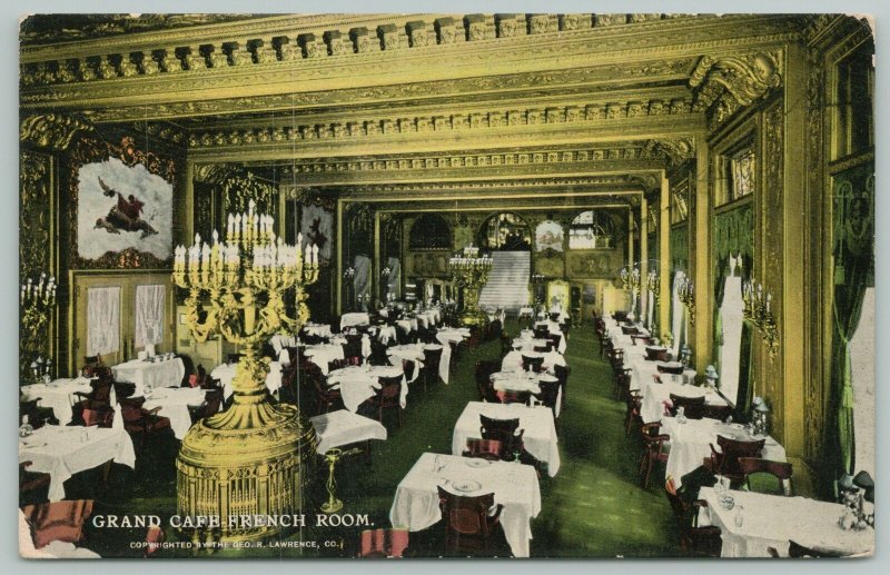 Chicago~Colossal Candelabras Instead of Chandeliers~Grand Cafe French Room c1910 