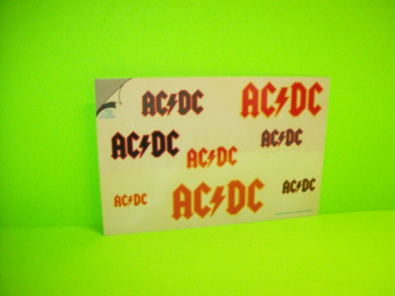 AC/DC Vintage Original Full Decal Set 1984 On Postcard Stickker Gram Official