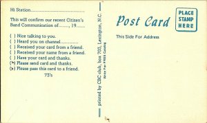 QSL Radio Card From Huntertown Indiana KEM-0757