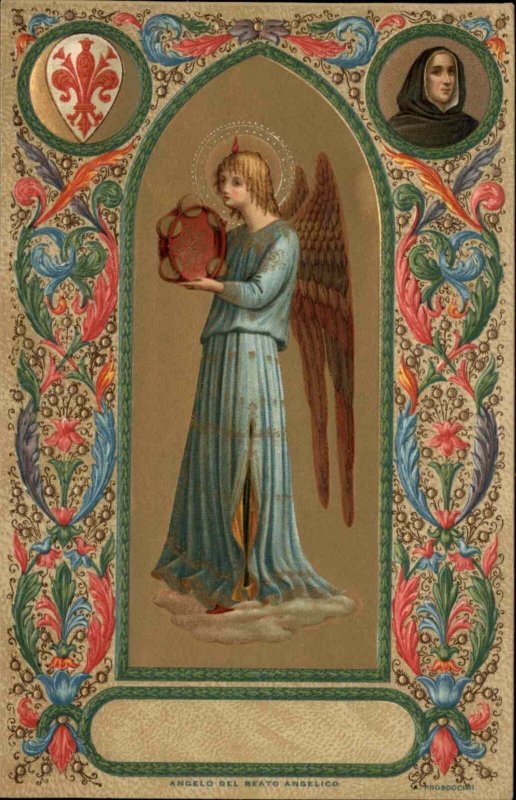 Christmas Renaissance Art Angelo del Beato Angelico Angel c1910 Postcard