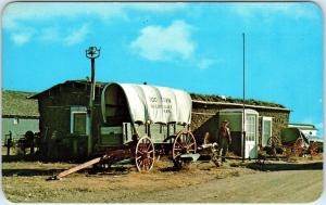 COLBY, KS Kansas    SOD TOWN    Covered Wagon    c1950s   Roadside    Postcard