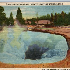 1934 Yellowstone National Park, WY Morning Glory Pool Haynes Linen PC Teich A218