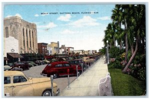 1951 Beach Street Metrdrys Cars Flowers Daytona Beach Florida FL Posted Postcard