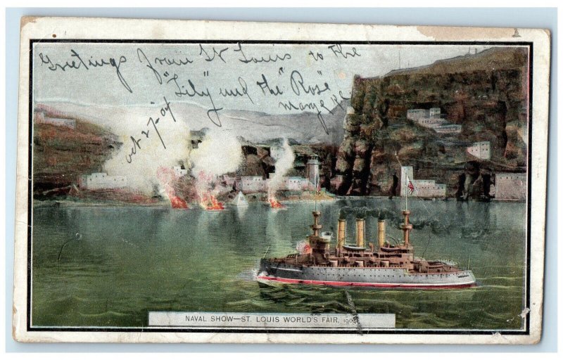 1904 Naval Show St. Louis World's Fair Missouri MO Posted Antique Postcard