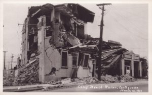 1933 RPPC Real Photo Postcard Cherry, Long Beach Earthquake