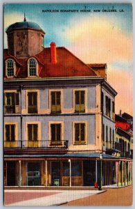 Vtg New Orleans LA Napolean Bonaparte House 1950s Linen View Postcard