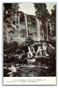 Falling Springs Waterfall Hot Springs Virginia UNP Unused Murell DB Postcard T5