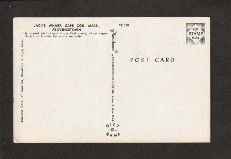 MA Jack's Wharf Cape Cod Provincetown Mass Massachusetts Postcard
