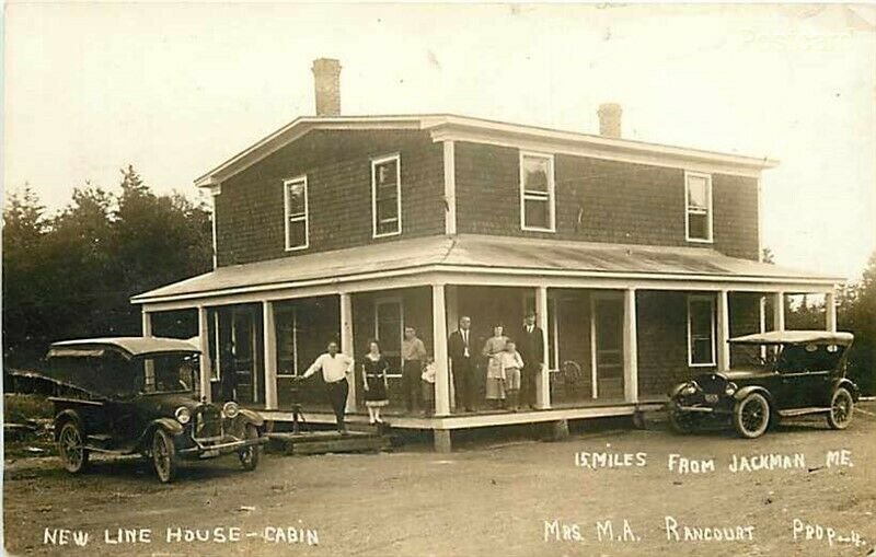 ME, Jackman, Maine, Line House Cabin,  Mrs M.A. Rancourt Proprietor, RPPC