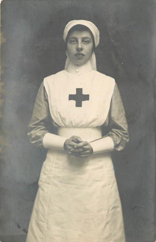 British Made Real Photo Postcard Of Nurse In Red Cross Uniform