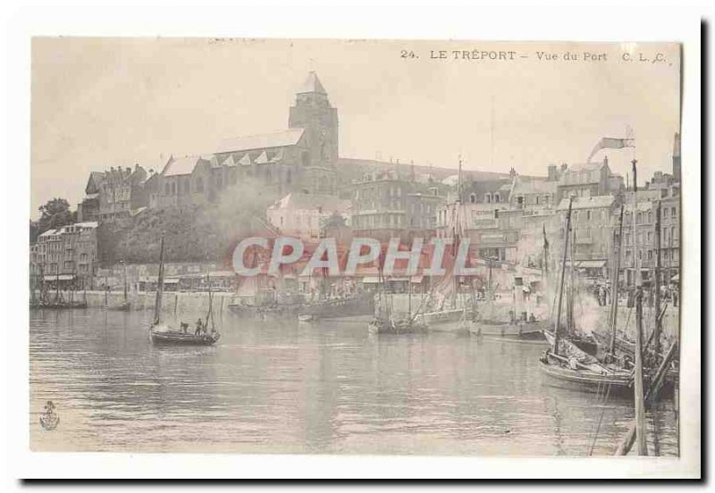 Treport Old Postcard View of the Harbor (boat ship)