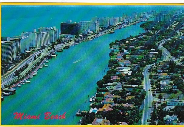 Florida Miami Beach Aerial View Looking South