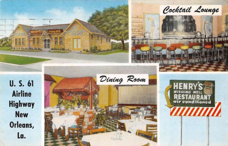 New Orleans Louisiana Henry's Wishing Well Restaurant Vintage Postcard AA39811