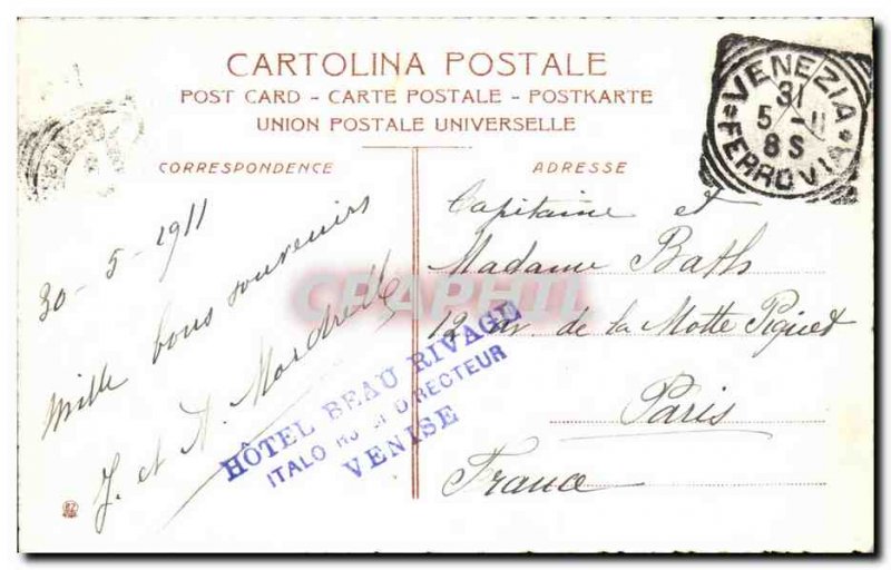 Old Postcard Venezia Marco Chiesa Internal