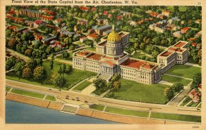 WV - Charleston. State Capitol, Aerial View