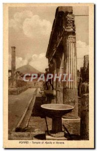 Old Postcard Pompei Tempio di Apollo e Venere