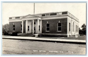 Post Office Building Scene Street Madison South Dakota SD RPPC Photo Postcard