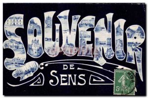 Old Postcard Souvenir From Sens