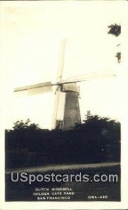 Real Photo - Dutch Windmill, Golden Gate Park - San Francisco, California CA  