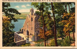 New York Finger Lakes Garrett Memorial Chapel Blutt Point and Keuka Lake