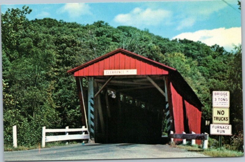 postcard Everett Road Covered Bridge, Boston Township, Ohio