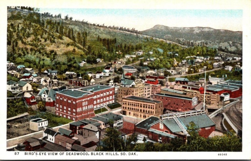 South Dakota Black Hills Birds Eye View Of Deadwood Curteich