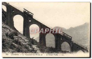 Old Postcard Lourdes Funicular the Pic du Jer Grand Viaduct
