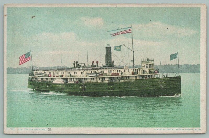 Ships~Mackinac City Steamer~Built 1893~Detroit Pub Co~11710~Postcard 