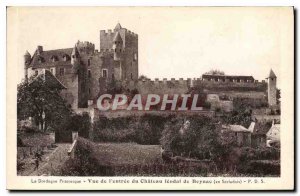 Old Postcard The Dordogne Picturesque View of the entrance of Chateau Beynac ...