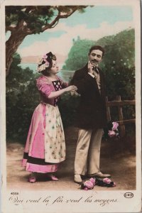 Victorian Romantic Couple In Love Vintage RPPC C140