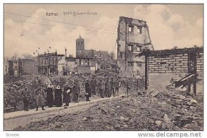 Nuns & Soldiers, Buildings Damage At Rethel (Ardennes), France, PU-1915