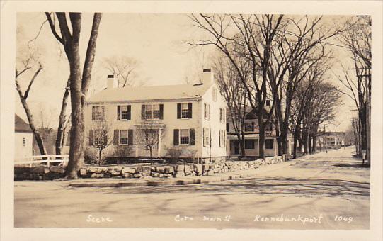 Maine Kennebunkport Residential View Corner Of Main Street Real Photo