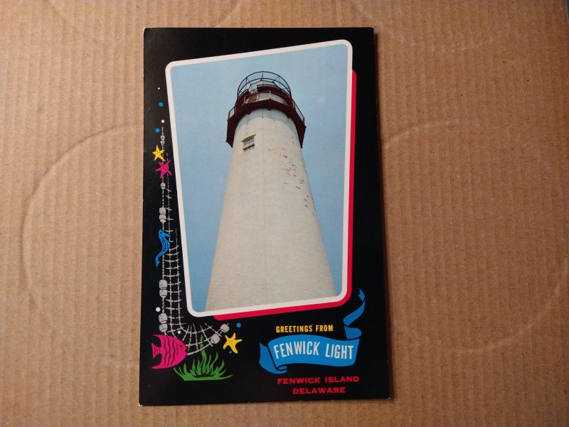 1960's Greetings from Fenwick Lighthouse, Delaware Chrome Postcard