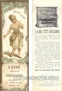 Approx Size Inches = 2 x 6  Lehr Piano Style Organs Easton PA