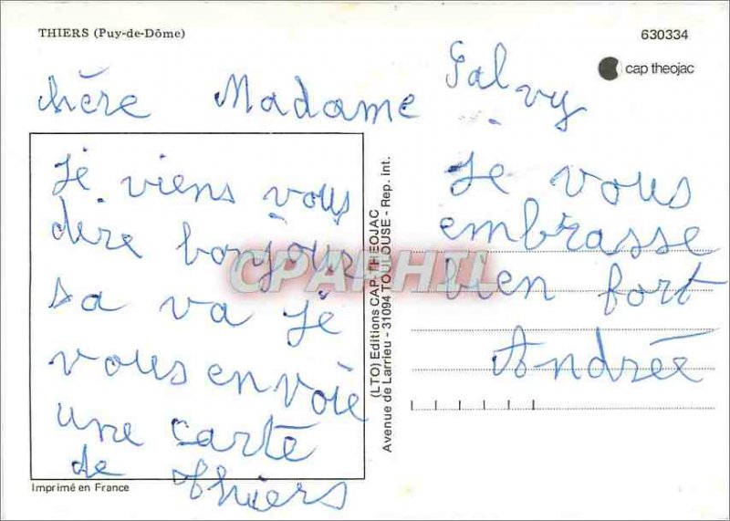 Modern Postcard Thiers Puy de Dome grinders General view House Pirou