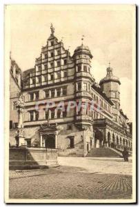 Old Postcard Rothenburg Rathaus