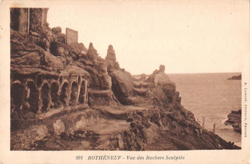 BR78303 rotheneuf vue des rochers sculptes france