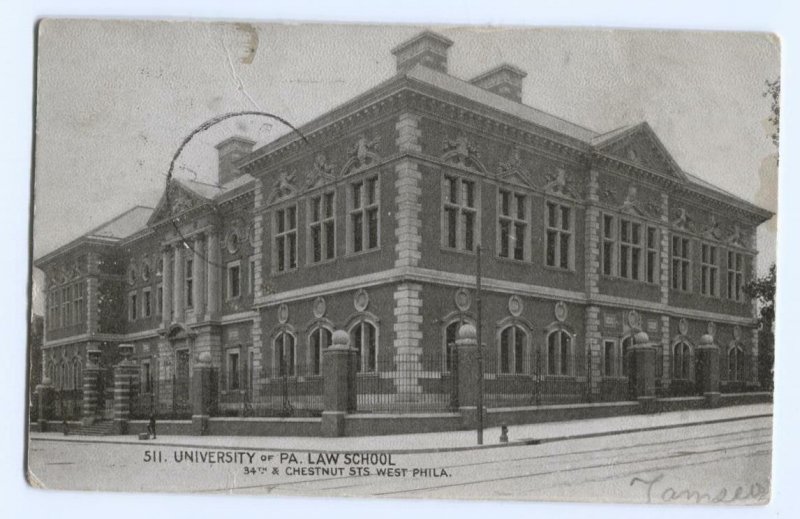 Postcard University of PA Law School West Philadelphia