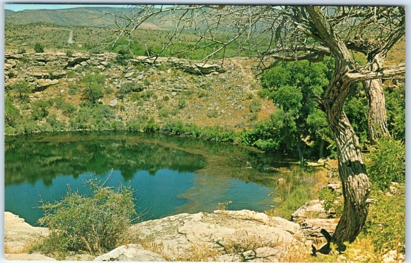 c1960s Camp Verde, AZ Montezuma Well Castle Monument Prehistoric Chrome PC A299