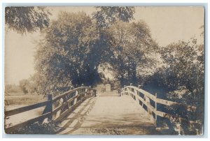 Concord Massachusetts RPPC Photo Postcard Bridge Lake Exterior View 1905 Vintage